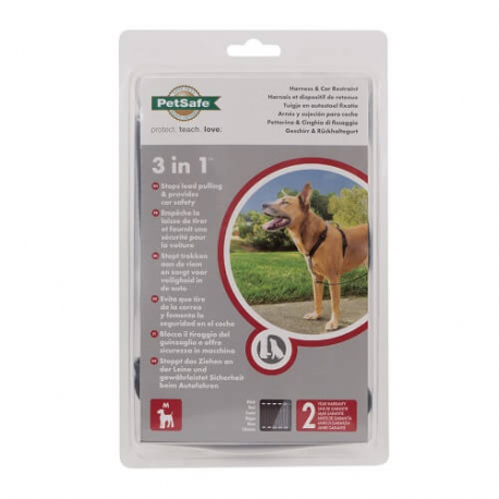 Postroj pre psy, PetSafe® 3 in 1™ Harness and Car Restraint-black-M