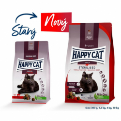 Happy Cat Sterilised Adult Voralpen-Rind / Hovězí 1,3 kg