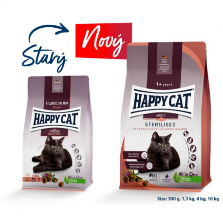 Happy Cat Sterilised Atlantik-Lachs / Losos 4 kg