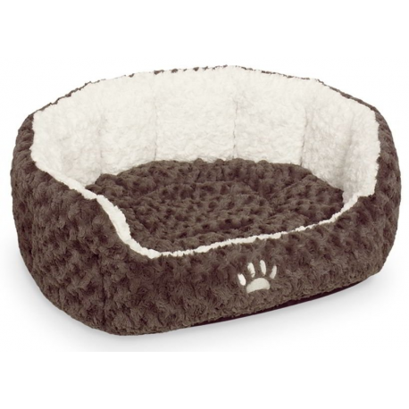 Oválny pelech "Neiku" 55x50x21cm hnedá/biela