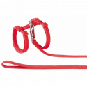 Nylonový postroj pre mačky červená