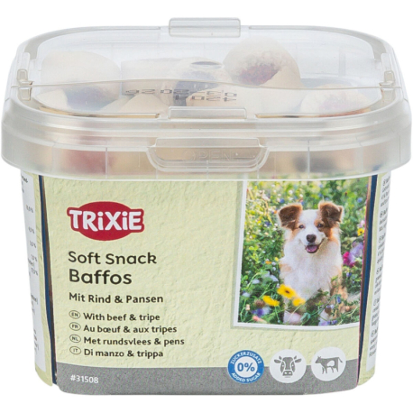 Soft Snack BAFFOS mini kolečka hovězí, dršťky, plastový kelímek 140 g