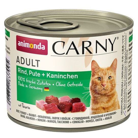 ANIMONDA konzerva CARNY Adult - hovězí, krůta, králík 200g