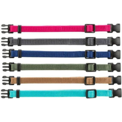 Balení nylon.rozeznávacích obojků pro štěňata M-L 22-35cm/10mm, fuchs,šedá,mod,khaki,oříšk,oceán