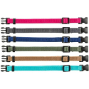 Balení nylon.rozeznávacích obojků pro štěňata M-L 22-35cm/10mm, fuchs,šedá,mod,khaki,oříšk,oceán