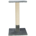 Škrabací sloupek BAENA s odpočívadlem, 9 cm / 69 cm, sisal/plyš, šedá