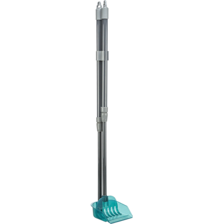 Sběrač na exkrementy s teleskop.tyčí 57-102 cm šedo/modrý