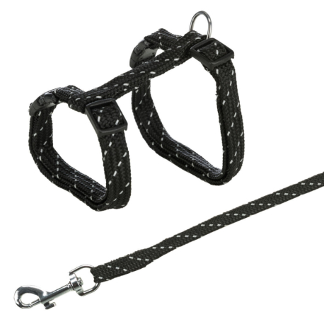 Nylonový postroj reflexní pro kočku, 27-45cm/10 mm, 1,3m