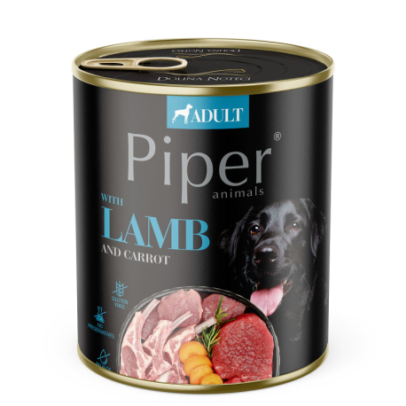 NEW PIPER s jehněčím a mrkví, konzerva pro psy 800 g