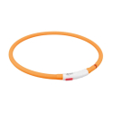 Flash USB svítící obojek XS-XL 70 cm / 10 mm, oranžová