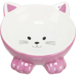 Keramická miska ergonomická 0.15 l/o 14 cm, vyvýšená, tvar kočka,