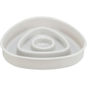 Miska k pomalému krmení, design triangl, 0,35l/15 ×15 cm, plast/TPR, šedá