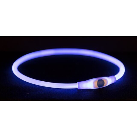 Flash light ring USB, blikací obojek, modrá