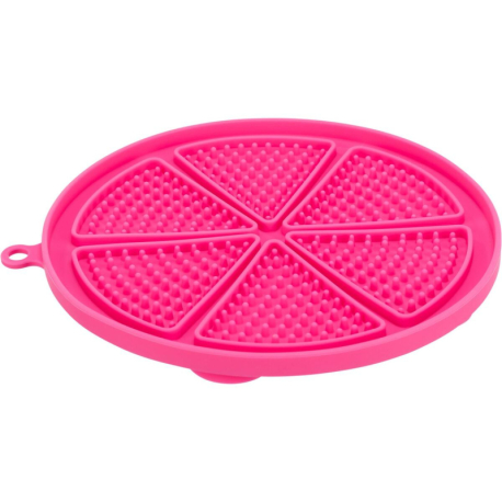 Lick´n´Snack KRUH s přísavkami - podložka k pomalému krmení, 18 cm, TPR/plast, růžová