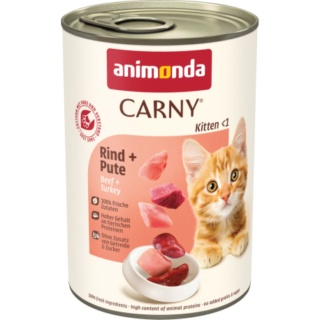 ANIMONDA konzerva CARNY Kitten - hovězí + krůta  400g
