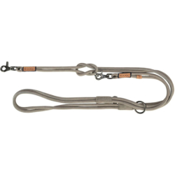 BE NORDIC prodlužovací kožené kulaté vodítko, XS-L: 2.00 m/ o 8mm, šedá