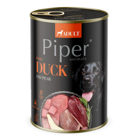NEW PIPER s kachnou a hruškou, konzerva pro psy 400 g