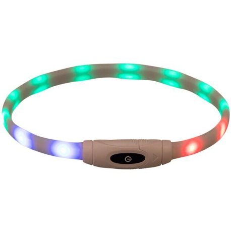 Flash USB svítící obojek, XS-XL: 65 cm / 16 mm, multi-color