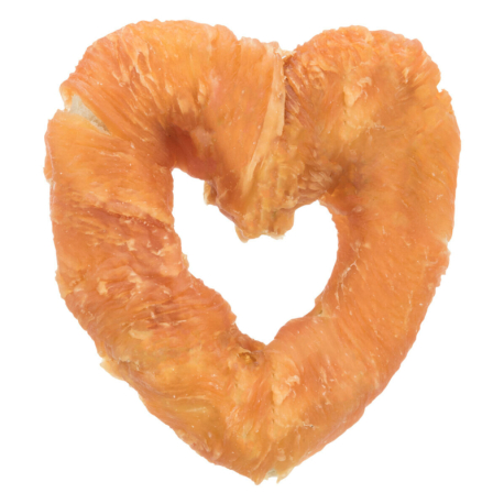 DentaFun Heart, buvolí srdce s kuřecím masem [200 ks],  6 cm/20 g