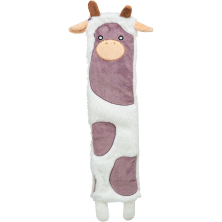 Be Eco kráva, recyklovaná hračka pro psy, šustící, 51 cm, polyester, bílá/fialová