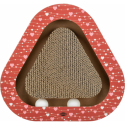 Škrabací karton VALENTINE triangl, s míčky a catnipem, 36 x 5 x 36/36 cm, červená - LIMITOVANÁ NABÍD