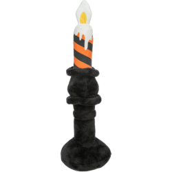 Svícen HALLOWEEN, plyšová hračka se zvukem, 33 cm, černá/oranžová - LIMITOVANÁ NABÍDKA