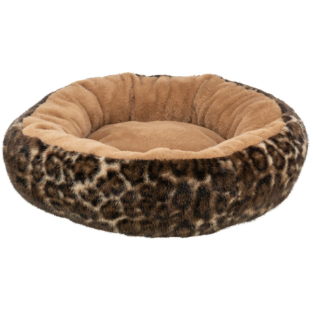 SOFT Edition kulaté lůžko LEO s okrajem, ø 50 cm, hnědá/leopardí
