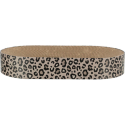 Kartonové škrabací lůžko LEO, s catnipem, 63 x 10 x 35 cm, hnědá/leopardí