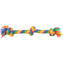 Hrací činka / přetahovadlo 45 cm, 3 uzly, multikolor - LIMITOVANÁ NABÍDKA
