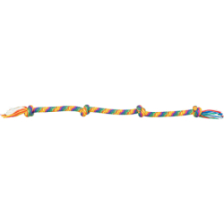Hrací činka / přetahovadlo 122 cm, 4 uzly, multikolor - LIMITOVANÁ NABÍDKA