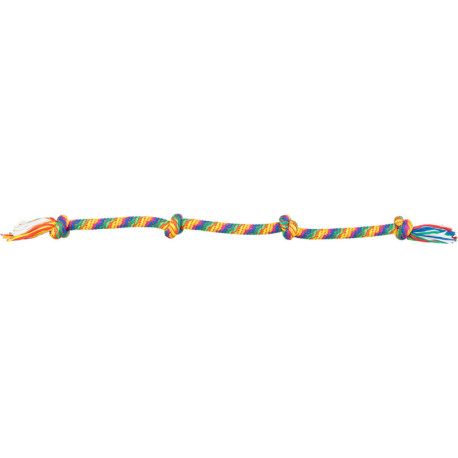 Hrací činka / přetahovadlo 122 cm, 4 uzly, multikolor - LIMITOVANÁ NABÍDKA