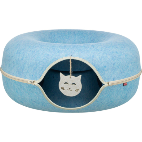 Filcová boudička - donut, ø 60 cm, s hračkou, modrá