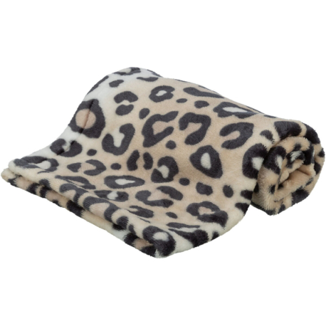 Plyšová deka LEO, vhodná pro alergiky, krémový leopard
