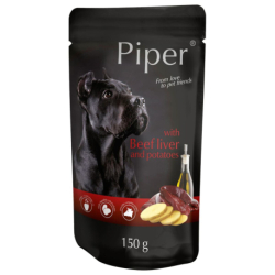 PIPER s hovězími játry a bramborami, kapsička pro psy 150 g