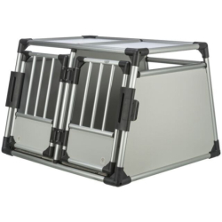 Transportní klec dvojitá, hliníkový rám, pevné panely 93 x 64 x 83 cm, nosnost 50 kg