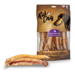 KIDDOG 100 % Natural Snack jehněčí průdušnice (hrtan) 250 g / 10 -11 ks