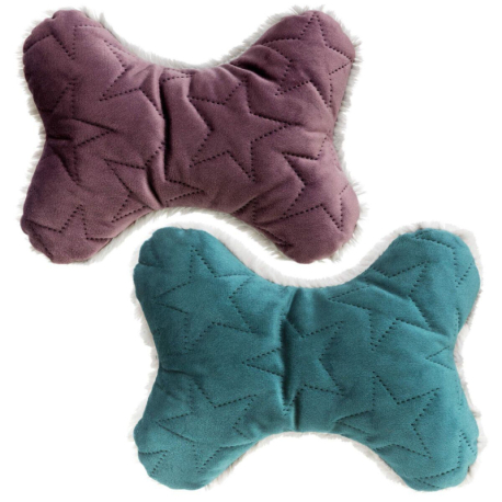 Xmas Bone - vánoční kost, hračka pro psy, 20 cm, samet/plyš, berry/petrolejová