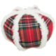 Xmas Ball, vánoční látkový míč zdobený plyšem, 15 cm