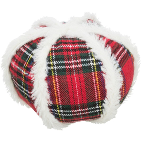 Xmas Ball, vánoční látkový míč zdobený plyšem, 15 cm