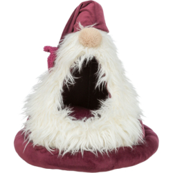Xmas Bed Dwarf, vánoční sametová kukaň Skřítek, ø 45 × 47 cm, bordó