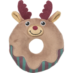 Xmas Moose Donut, vánoční plyšový kroužek-los, 14 cm