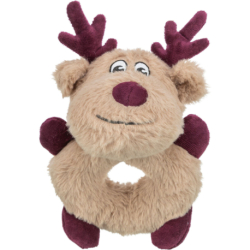Xmas Reindeer, vánoční plyšový sob - kroužek, 24 cm