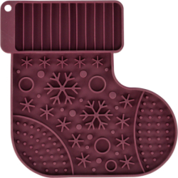 Xmas Lick'n'Snack Mat, vánoční lízací podložka 20 cm, bordó