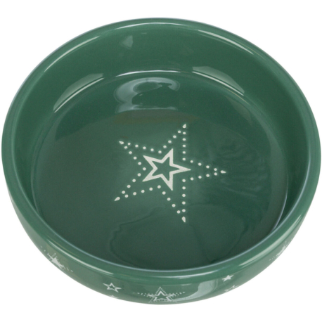 Xmas Bowl, vánoční keramická miska, 0.4 l/ø 15 cm, tmavá zelená