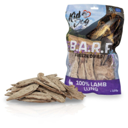 KIDDOG B.A.R.F. 100 % Lamb Lung freeze dried - jehněčí plíce sušené mrazem 120 g