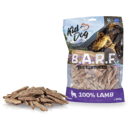 KIDDOG B.A.R.F. 100 % Lamb freeze dried - čisté jehněčí maso sušené mrazem 200 g