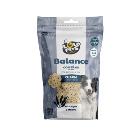 LOLOPets Cookies CHARM, sušenky pro krásnou srst s řasou, 350 g